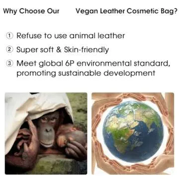 Wandering Nature Vegan Leather Makeup Bag for Women