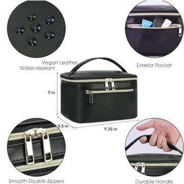 Wandering Nature Vegan Leather Makeup Bag for Women