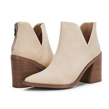 FISACE Stylish Mid Heel Ankle Boots for Women