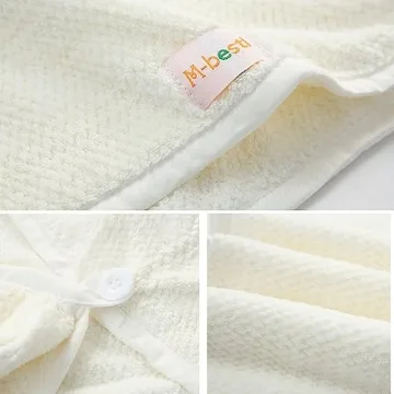 M-bestl 2 Pack Microfiber Hair Towel Wrap,Hair Drying Towel with Button, Towel Turban,Head Towel to Dry Hair Quickly (Pink&Beige)