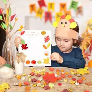 Fall Thanksgiving Vase Filler 100 PCS Sensory Bin Filler Acrylic Autumn Leaves Corn Gems for Thanksgiving Table Decor, Preschool Counting and Thanksgiving Craft