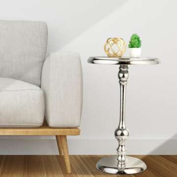 Coffee Tables, Round Side Table, Modern End Table, Metal Accent Table for Small Spaces, Living Room,...