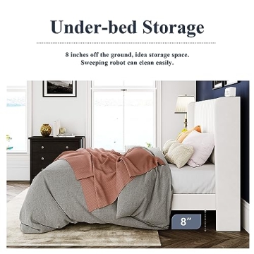 Allewie Velvet Queen Bed Frame with Channel Tufted Headboard