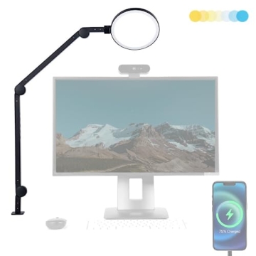 LUME CUBE Edge LED Desk Lamp | Dimmable Home Office Desk Light with USB Charging Port & Strong Swing...
