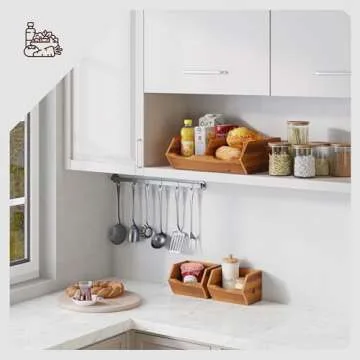 HOLANA 14x11in Acacia Wood Pantry Storage Bins - Set of 3 Wooden Stackable Baskets - Fruit, Vegetable, Potato and Onion Storage - Detachable Fruit Basket Bowl Organization for Kitchen Counter