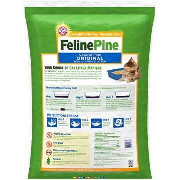 Feline Pine Platinum Natural Pine Original Non-Clumping Cat Litter, with Baking Soda, 40 lb