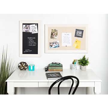 DesignOvation Beatrice Framed Linen Fabric Pinboard 18x27