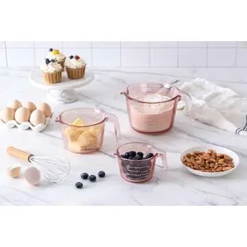 COOK WITH COLOR Glass Measuring Cups Set for Kitchen Use