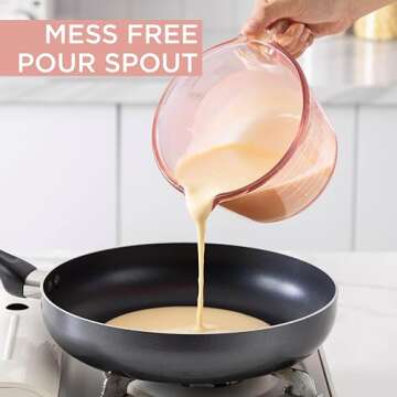 COOK WITH COLOR Glass Measuring Cups Set for Kitchen Use