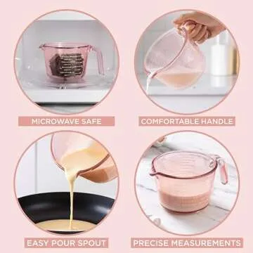 COOK WITH COLOR Glass Measuring Cups Set for Kitchen Use
