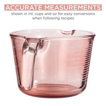 COOK WITH COLOR Glass Measuring Cups Set for Kitchen Use