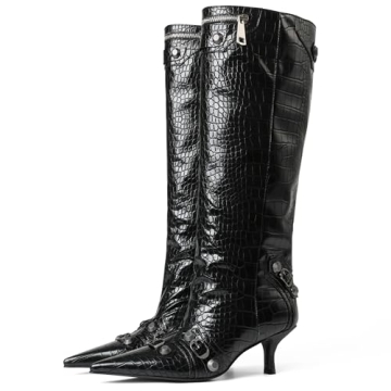 Stylish Oiamenne Knee High Boots for Women - Kitten Heel