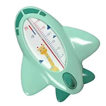 Baby Bath Thermometer, Infant Bath Thermometer Airplane Shape Lovely Multifunctional Infant Water Temperature Thermometer (Green)
