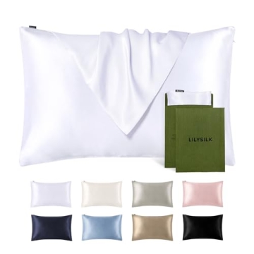 LILYSILK Silk Pillowcase - 100% Mulberry Silk, Hidden Zipper