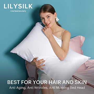 LILYSILK Silk Pillowcase - 100% Mulberry Silk, Hidden Zipper