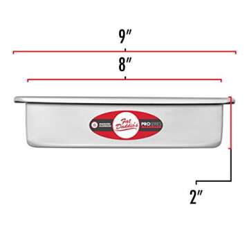 Fat Daddio's PSQ-882 8x2 Inch Anodized Aluminum Square Cake Pan