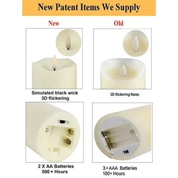 ANGELLOONG Flickering Flameless Candles, Realistic LED Candles with Remote and Timer, Set of 3 Battery Operated Candles for Room Fall Home Decor Wedding Christmas Decorations