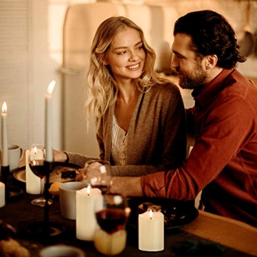 ANGELLOONG Flickering Flameless Candles, Realistic LED Candles with Remote and Timer, Set of 3 Battery Operated Candles for Room Fall Home Decor Wedding Christmas Decorations