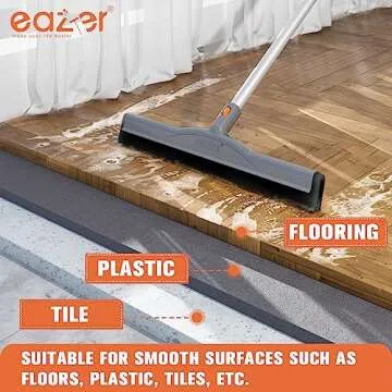 Eazer Floor Squeegee Scrubber with Adjustable Pole