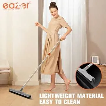 Eazer Floor Squeegee Scrubber with Adjustable Pole