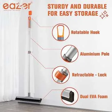 Eazer Floor Squeegee Scrubber with Adjustable Pole