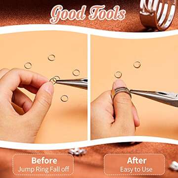 Hicarer 2 Pieces Jump Ring Opening Tools Opening Stainless Steel Jump Ring Opener Circle Tool for Jewelry Makers Craft Projects Supplies(Silver)