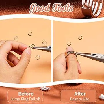 Hicarer 2 Pieces Jump Ring Opening Tools Opening Stainless Steel Jump Ring Opener Circle Tool for Jewelry Makers Craft Projects Supplies(Silver)