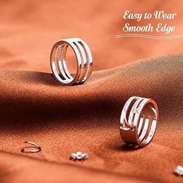 Hicarer 2 Pieces Jump Ring Opening Tools Opening Stainless Steel Jump Ring Opener Circle Tool for Jewelry Makers Craft Projects Supplies(Silver)