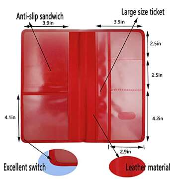 Car Registration and Insurance Card Holder - Leather Vehicle Glove Box Automobile Documents Paperwork Wallet Case Organizer for ID, Driver's License, Key Contact Information Cards