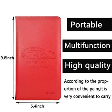 Car Registration and Insurance Card Holder - Leather Vehicle Glove Box Automobile Documents Paperwork Wallet Case Organizer for ID, Driver's License, Key Contact Information Cards