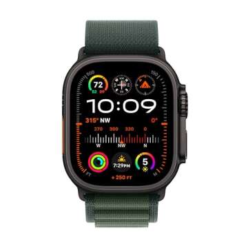 Apple Watch Ultra 2 [GPS + Cellular 49mm] Smartwatch, Sport Watch with Black Titanium Case with Dark...