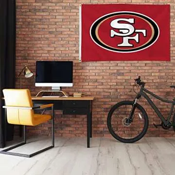 Rico Industries NFL San Francisco 49ers 3-Foot by 5-Foot Single Sided Banner Flag with Grommets