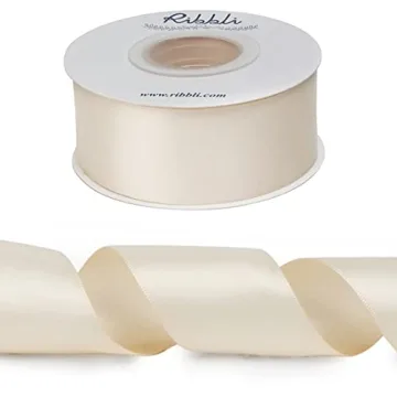 Ribbli Cream Satin Ribbon 1-1/2” x 25 Yards for Gift Wrapping
