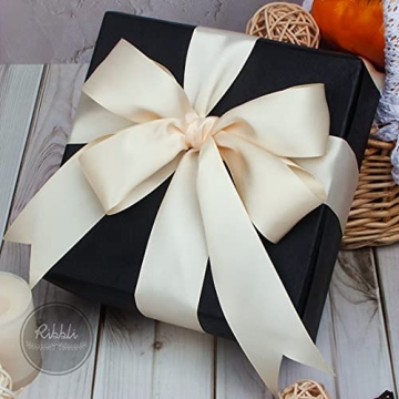 Ribbli Cream Satin Ribbon 1-1/2” x 25 Yards for Gift Wrapping