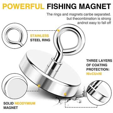 DIYMAG Fishing Magnet, 700LBS Pulling Force for Adventures