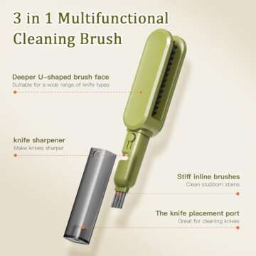 3-in-1 Knife Cleaner with Sharpener for Safe Cleaning