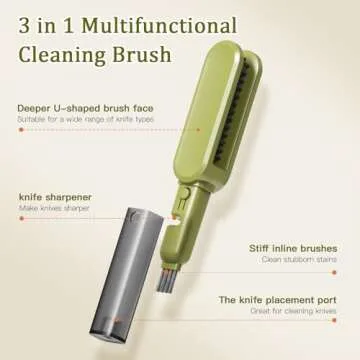 3-in-1 Knife Cleaner with Sharpener for Safe Cleaning