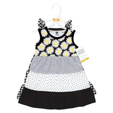 Hudson Baby Baby-Girls Cotton Dresses Set - Black Daisy (0-3 Months)