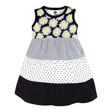 Hudson Baby Girl Dresses Set in Black Daisy Design