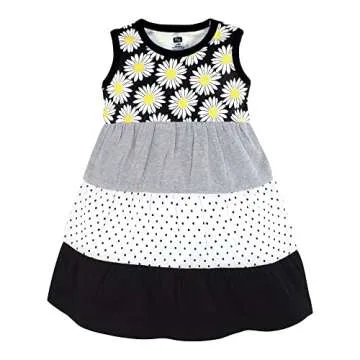 Hudson Baby Girl Dresses Set in Black Daisy Design