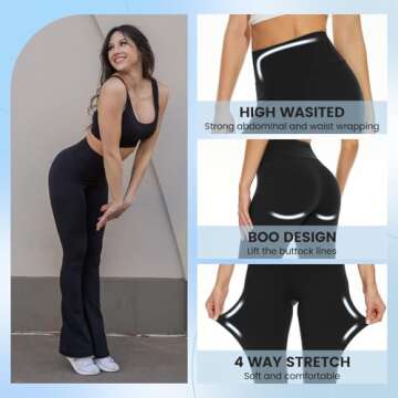 High Waisted Leggings for Women - Soft Athletic Tummy Control Pants for Running Cycling Yoga Workout