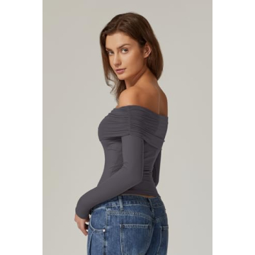 Stylish QINSEN Cropped Long Sleeve Top for Women