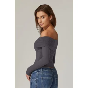 Stylish QINSEN Cropped Long Sleeve Top for Women