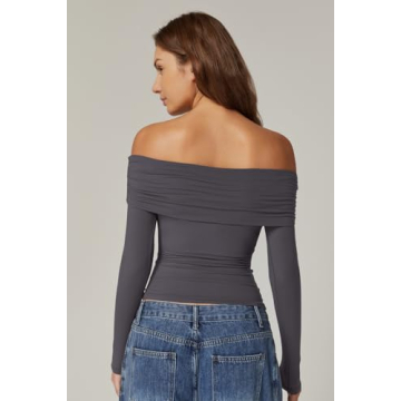 Stylish QINSEN Cropped Long Sleeve Top for Women