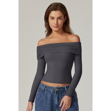 Stylish QINSEN Cropped Long Sleeve Top for Women