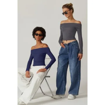 Stylish QINSEN Cropped Long Sleeve Top for Women