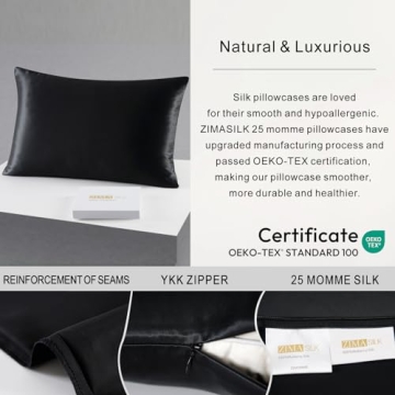ZIMASILK 25 Momme Silk Pillowcase for Hair and Skin