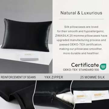 ZIMASILK 25 Momme Silk Pillowcase for Hair and Skin