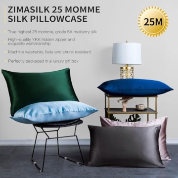 ZIMASILK 25 Momme Silk Pillowcase for Hair and Skin