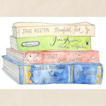 CafePress Jane Austen Books Tote Bag Reusable Natural Beige Canvas Shopping Bag